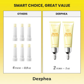 DERPHEA product applied to lips giving natural daytime shine
