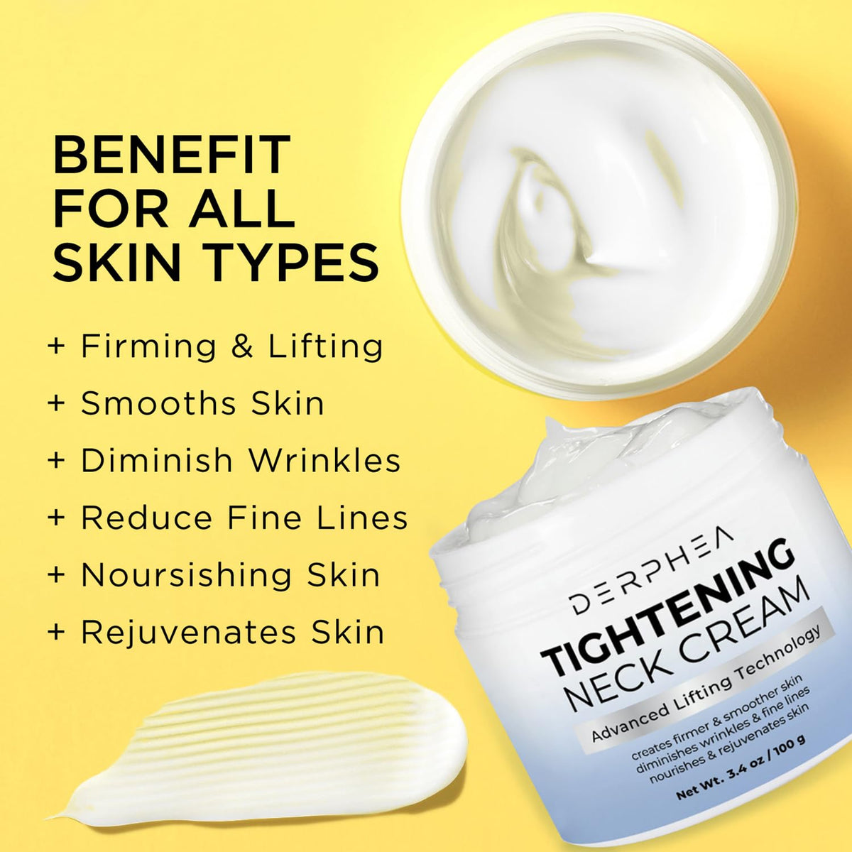 DERPHEA cream on fingers demonstrating easy application and quick absorption