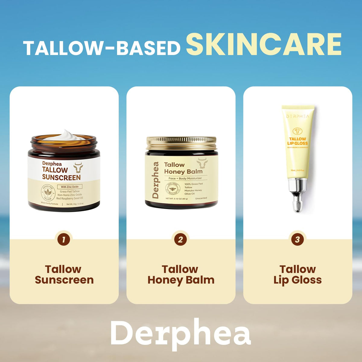 DERPHEA family outdoors applying sunscreen for safe sun protection