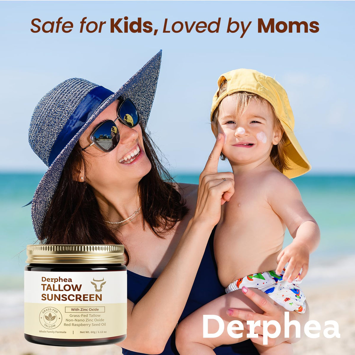 DERPHEA label close-up highlighting 22% non-nano zinc oxide content