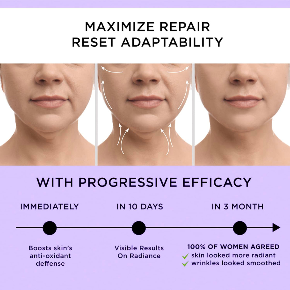 DERPHEA before and after scale comparison highlighting firmer-looking skin benefit