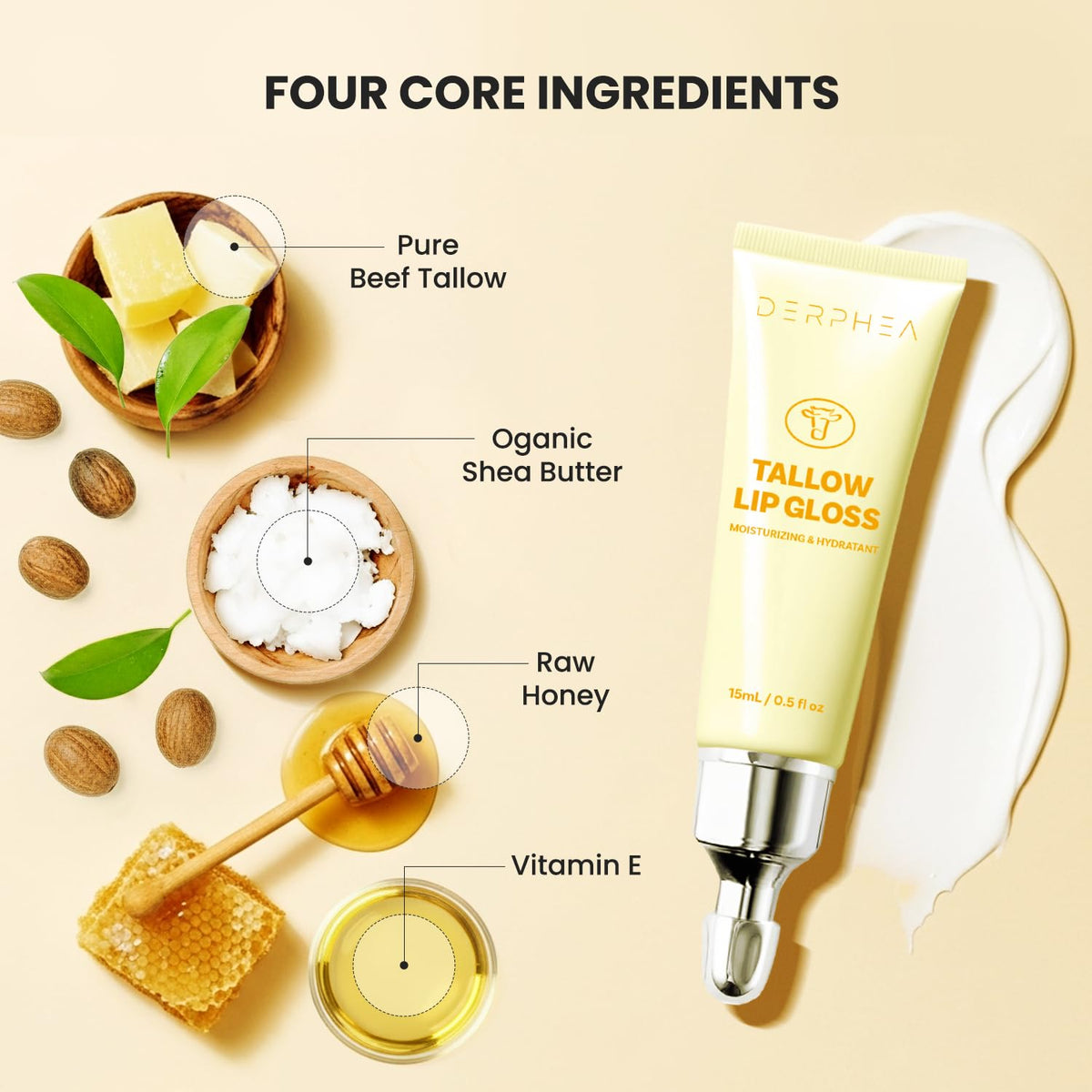 DERPHEA overnight lip mask scene showing deep nighttime nourishment
