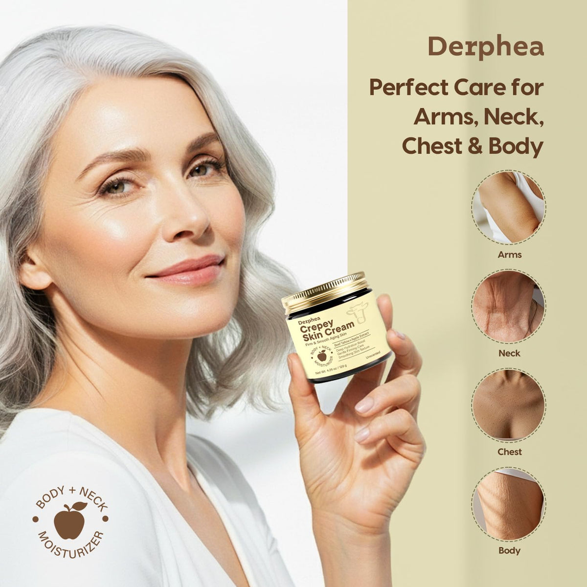 DERPHEA tube held in hand to show size and travel-friendly pack convenience