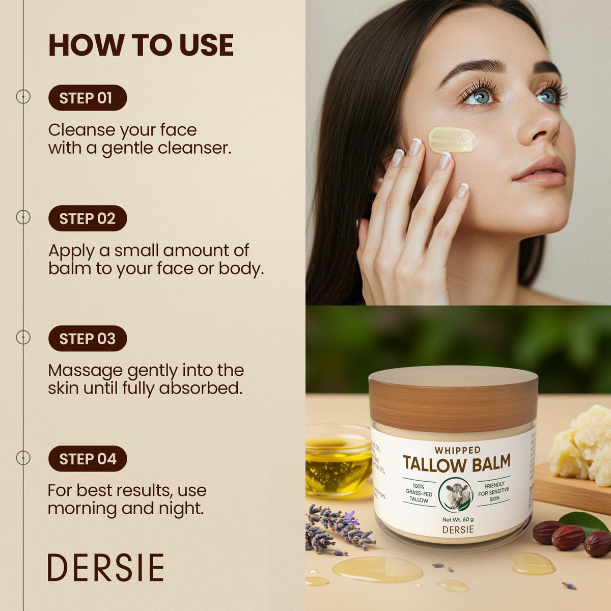 Bathroom shelf with Dersie jar in lifestyle setting for daily skincare routine