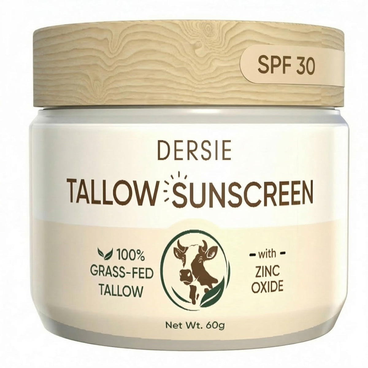 Dersie front packaging tube showing SPF 30 and compact travel benefit