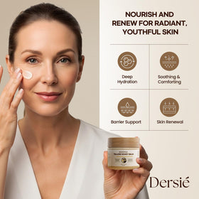 Dersie balm applied on hand demonstrating quick hydration benefit