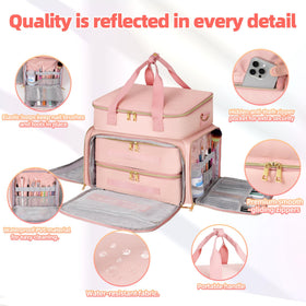 DERSTUEWE compartment holding full-size LED/UV lamp and polishes, secure lamp travel storage