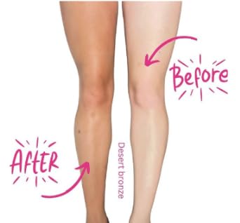 Person applying Desert Bronze tanning mousse demonstrating even coverage benefit
