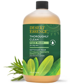 Desert Essence front packaging showing 32 fl oz bottle and label benefits