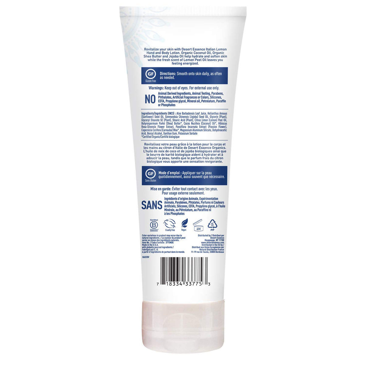 Desert Essence being applied to hands to show quick absorption and softening benefit