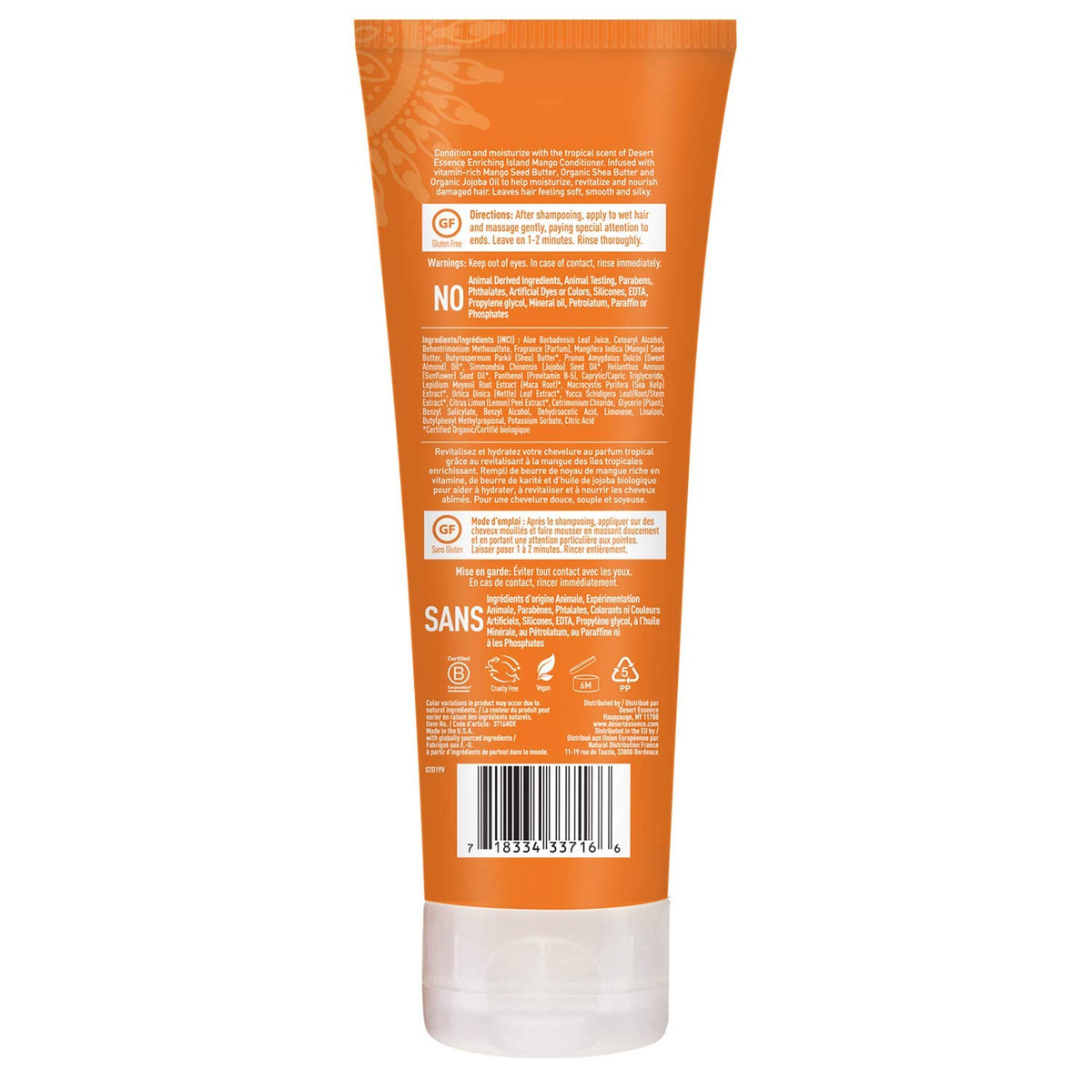 Desert Essence in-use image of wet hair application demonstrating easy distribution and hydrating effect