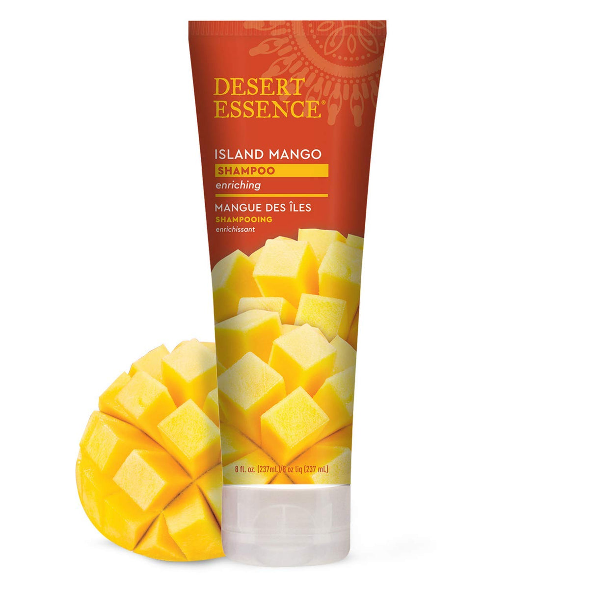 Desert Essence shampoo texture close-up showing creamy lather for effective cleansing and softening