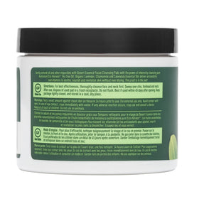 Desert Essence open tub of pads ready for convenient no-rinse use