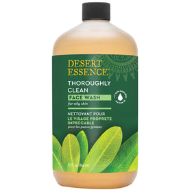 Desert Essence pump and label close-up showing ease of dispensing