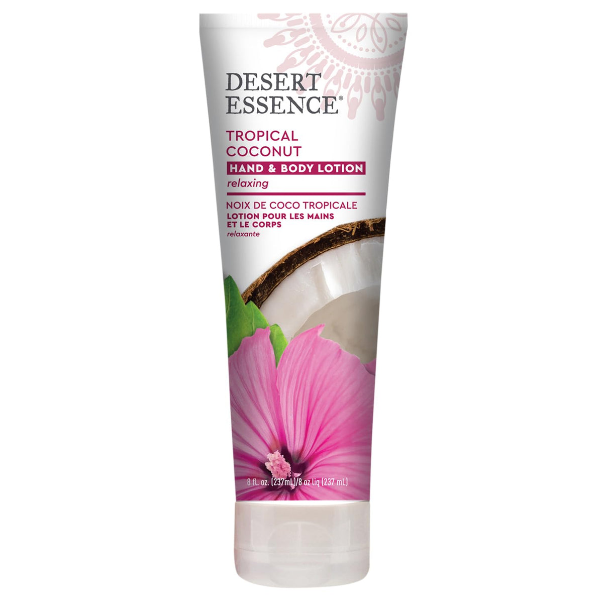 Desert Essence pump dispenser close-up for easy, mess-free use benefit