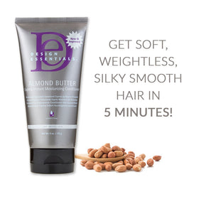 Design Essentials product being applied to damp hair to detangle and smooth strands