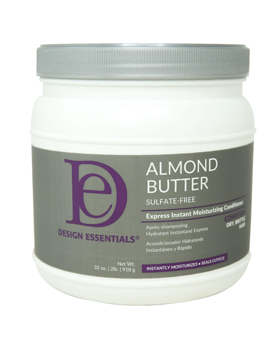 Design Essentials almond butter front packaging showing product label and size benefits