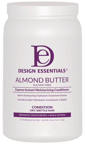 Design Essentials almond butter conditioner front view showing label and 64 oz size for convenient refill