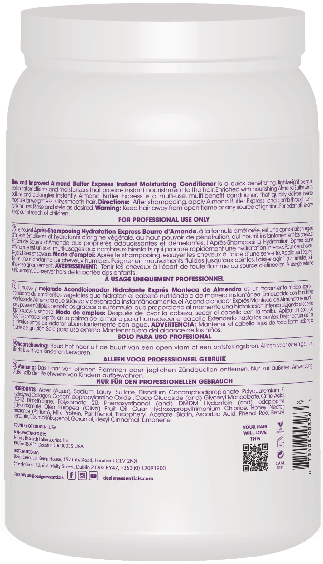 Design Essentials almond butter creamy texture dispensed from pump for instant slip and hydration