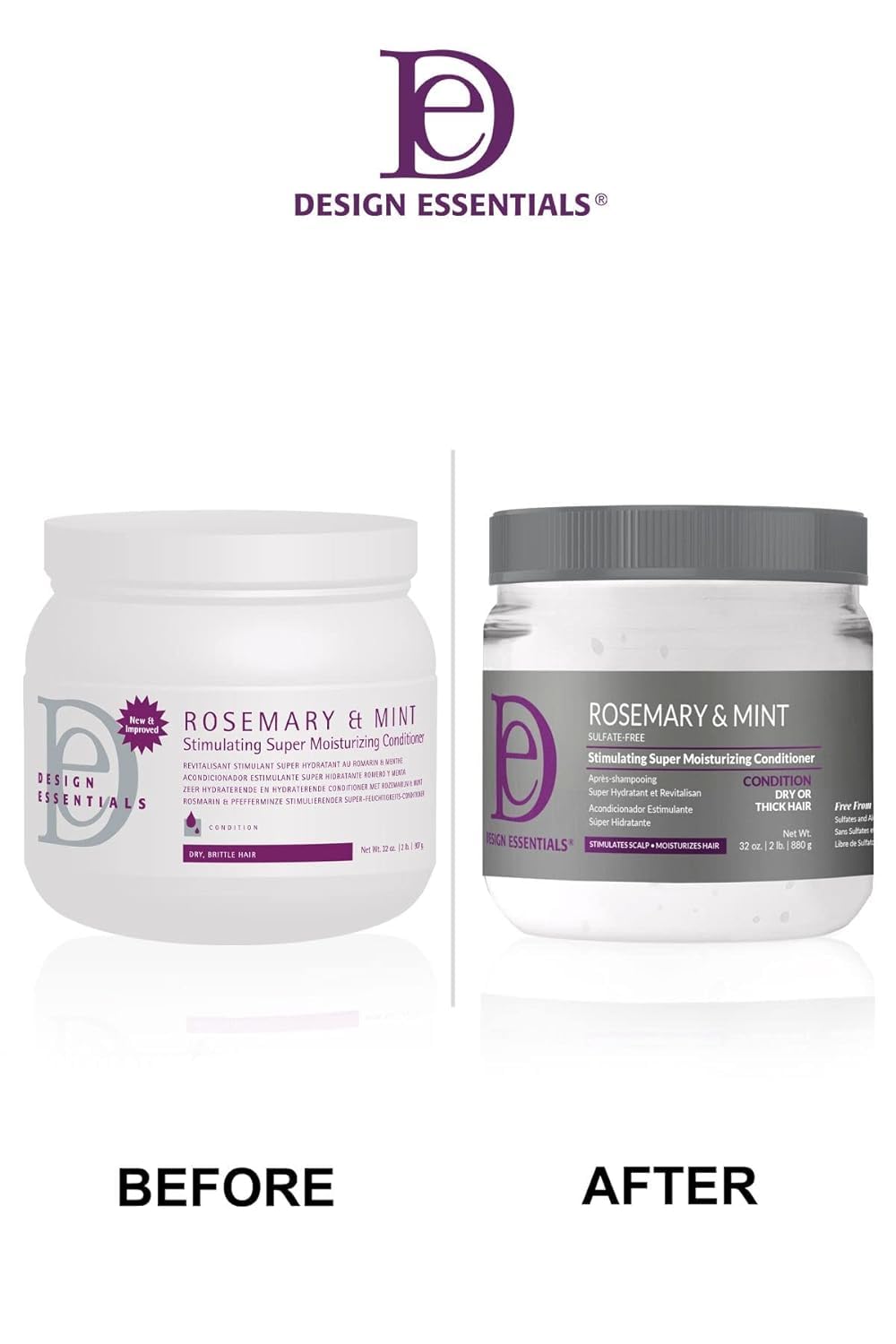 Design Essentials almond butter 32 oz bottle next to hand showing large salon-size value