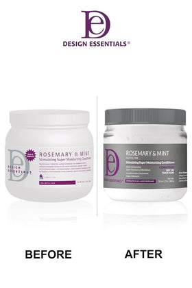 Design Essentials almond butter 32 oz bottle next to hand showing large salon-size value