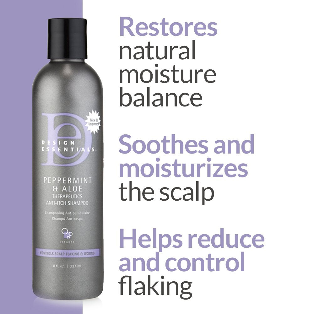 Design Essentials bottle beside aloe leaves highlighting calming, nourishing ingredient