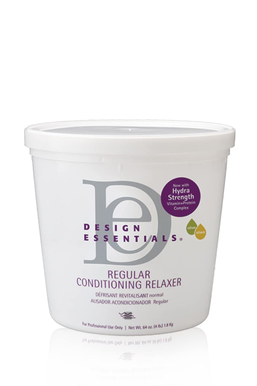 Design Essentials jar front view showing creamy relaxer for easy application
