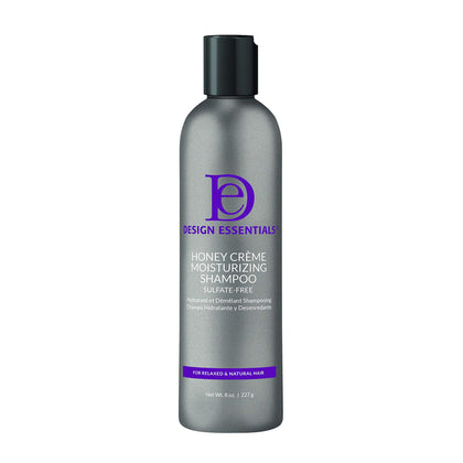 Design Essentials front packaging shows bottle and label, highlighting sulfate-free benefit