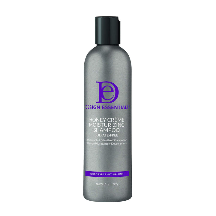 Design Essentials front packaging shows bottle and label, highlighting sulfate-free benefit