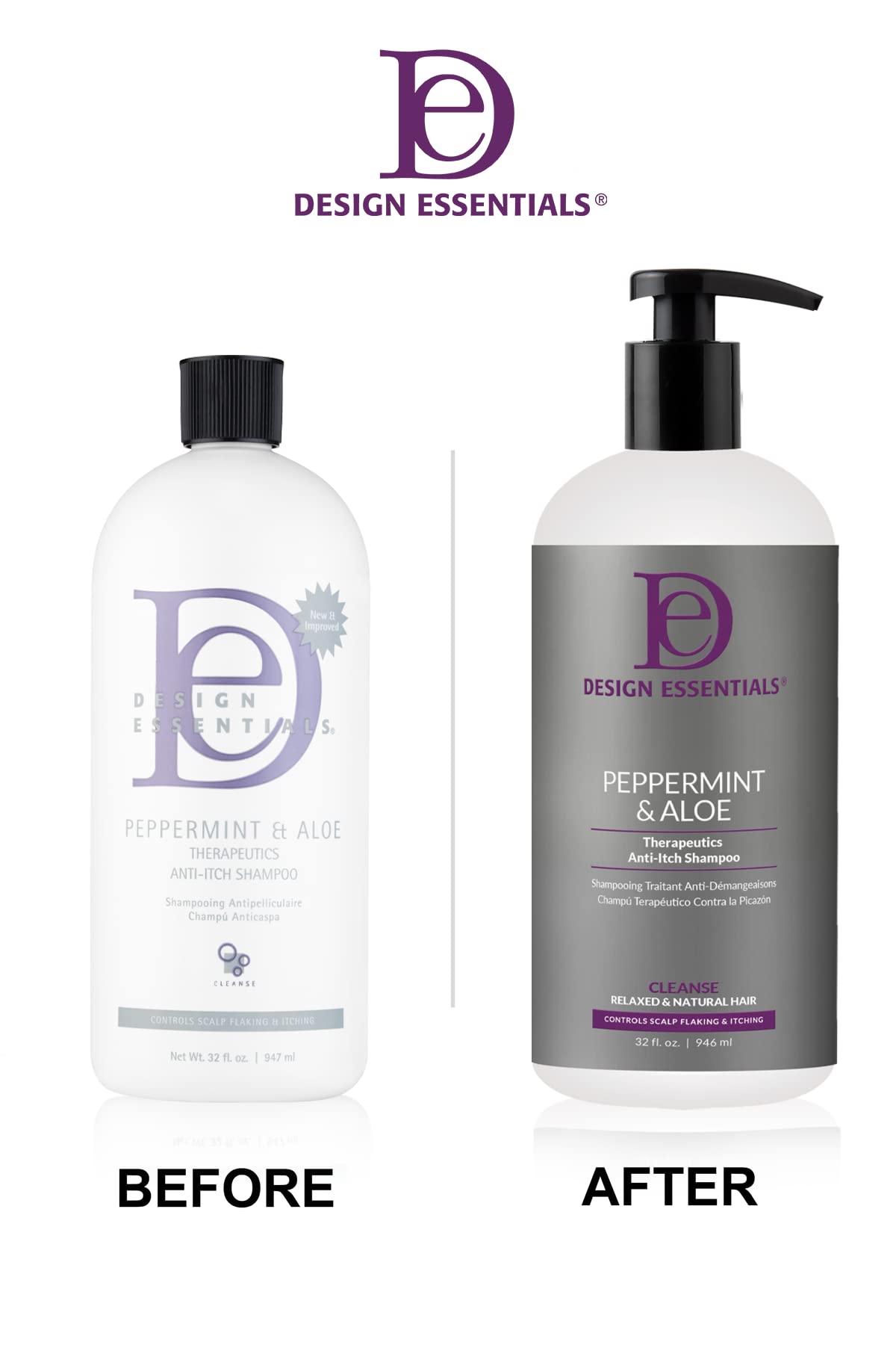 Design Essentials pouring shampoo into hand to show ease of use and gentle lather