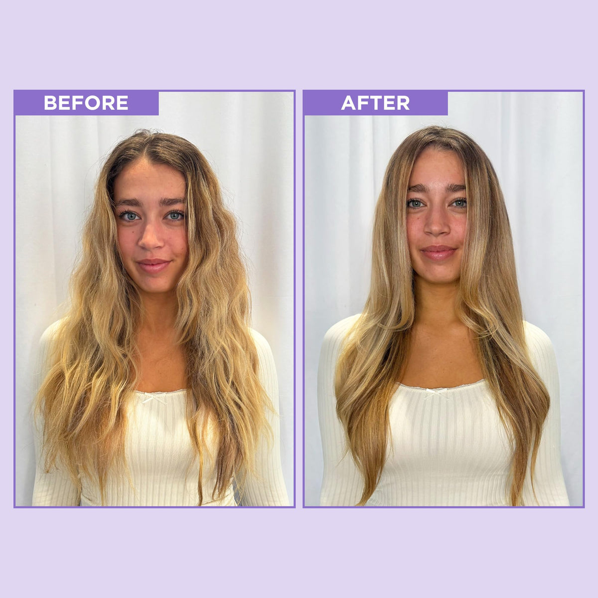 Design.Me FAB.ME being applied to curly hair to reduce frizz benefit