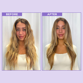 Design.Me FAB.ME being applied to curly hair to reduce frizz benefit