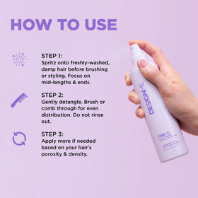 Design.Me FAB.ME used in bathroom styling routine showing heat protection benefit