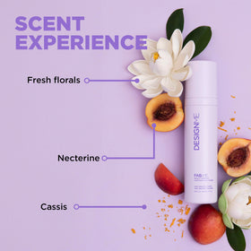 Design.Me FAB.ME texture mist on hair displaying lightweight conditioning benefit