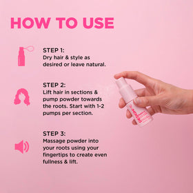 Design.Me Puff.ME root application demo adding lift and grip to hair