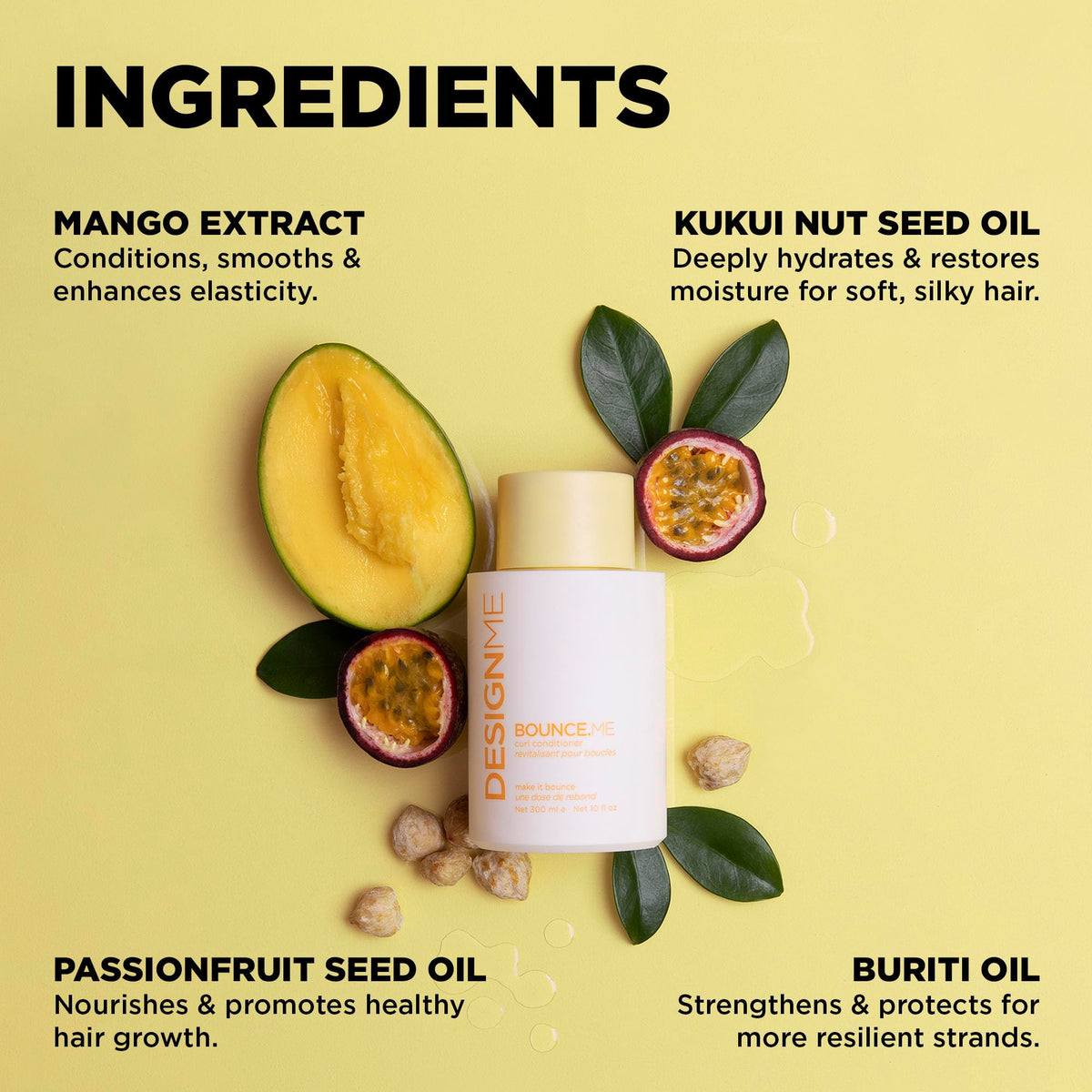 Design.Me shea butter and buriti oils close-up showing nourishing natural ingredients