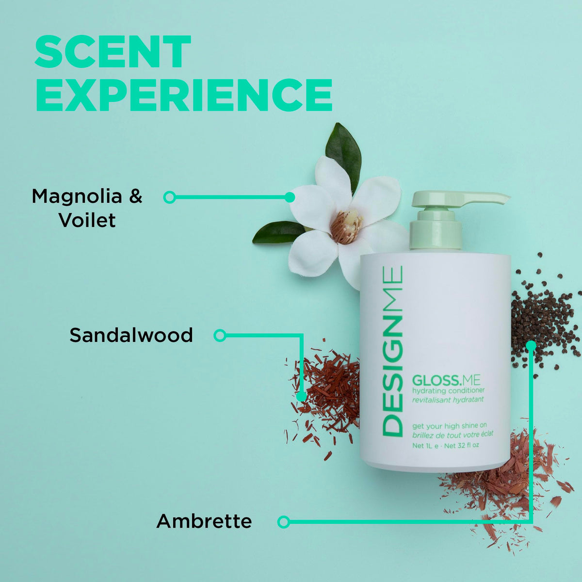 Design.Me creamy conditioner texture swirl showing rich moisturizing benefit