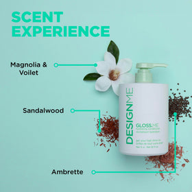 Design.Me creamy conditioner texture swirl showing rich moisturizing benefit
