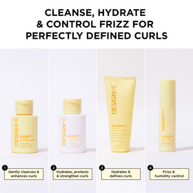 DESIGNME Bounce.Me curl cream texture swatch showing smooth, non-greasy consistency for moisture
