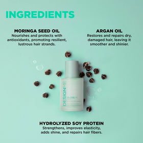 Design.Me bottle held in hand indicating small dosage and travel-friendly convenience