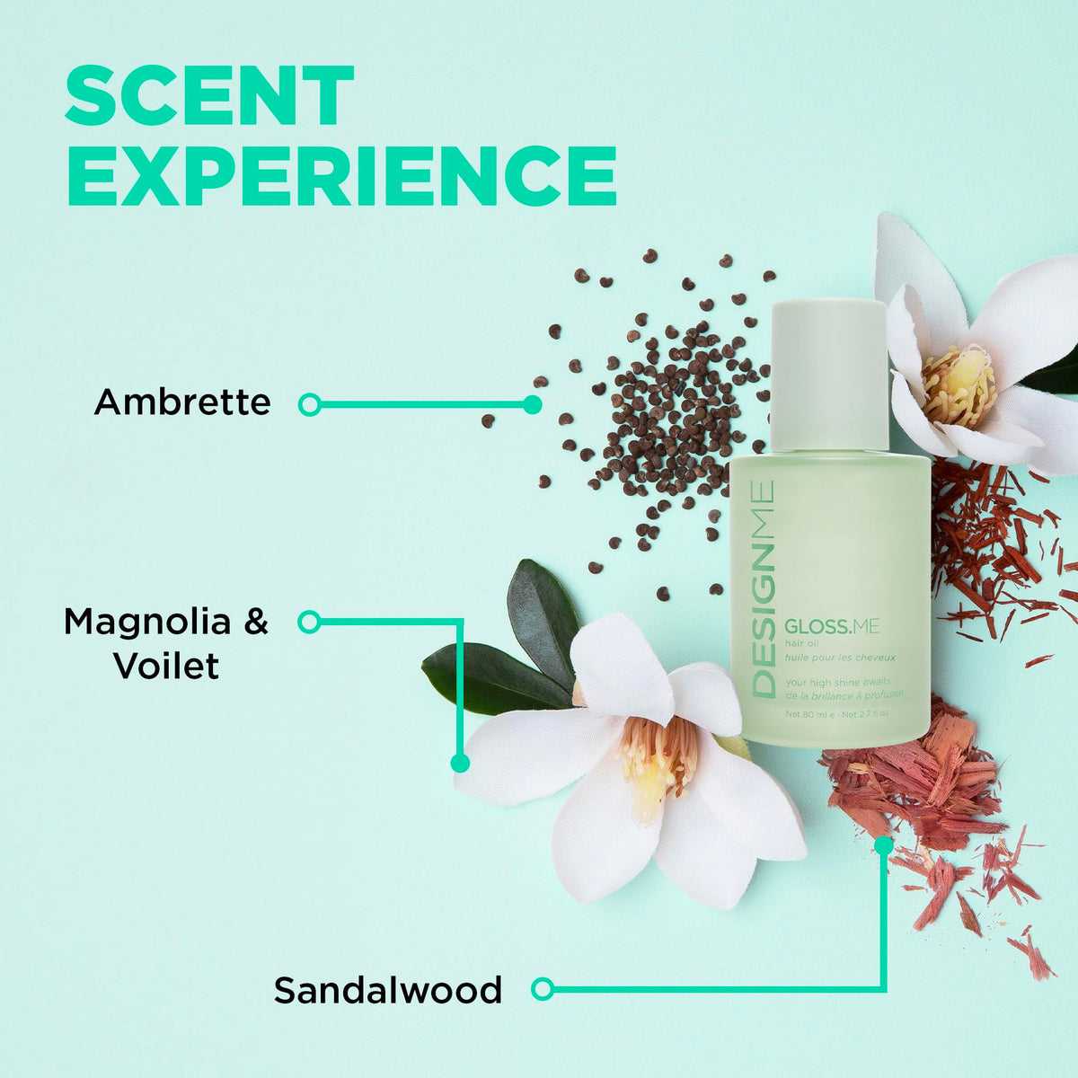 Design.Me close-up of smooth glossy serum texture highlighting lightweight formulation