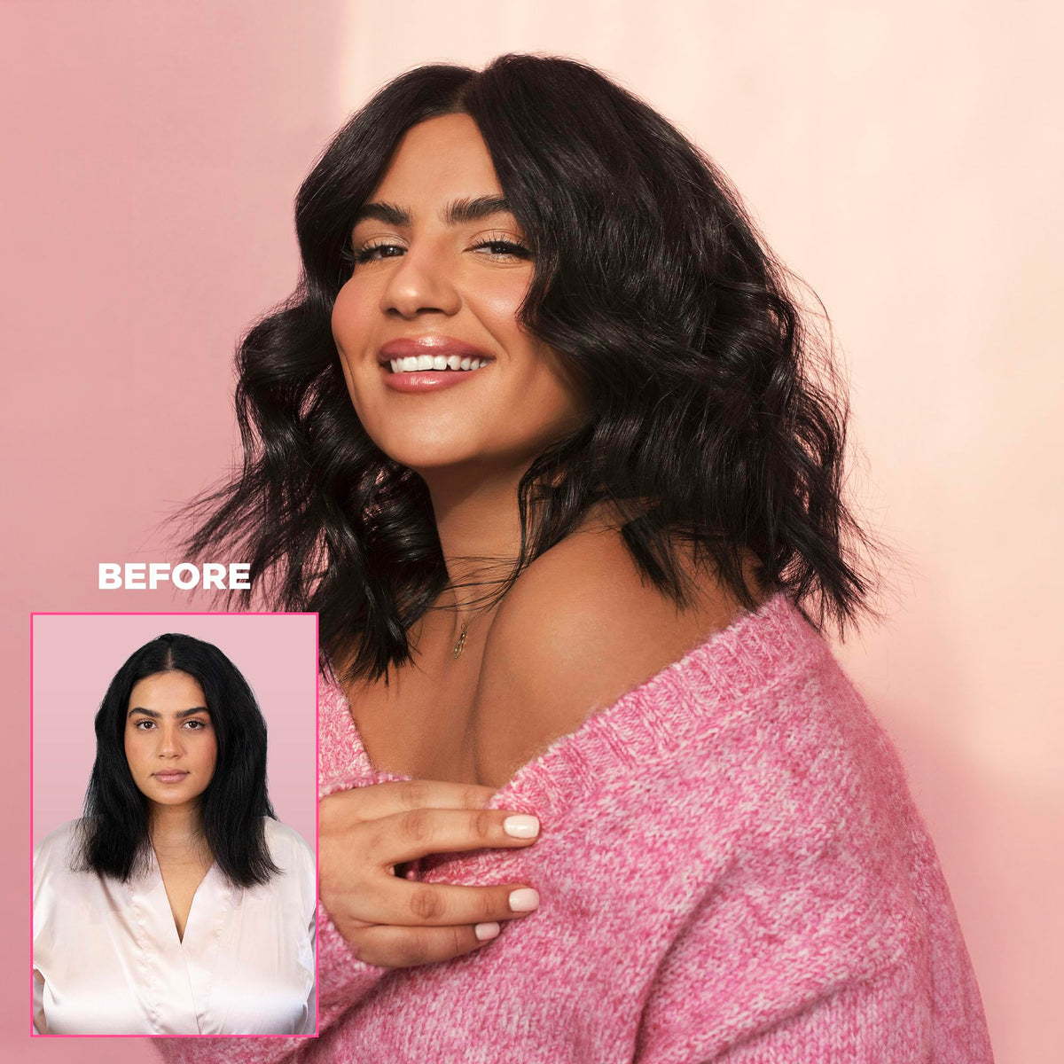 Design.Me PUFF.ME results after blow-dry showing visible lift and fuller body