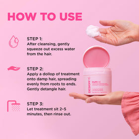 Design.Me PUFF.ME ingredients rosemary and bamboo highlighting strengthening benefit