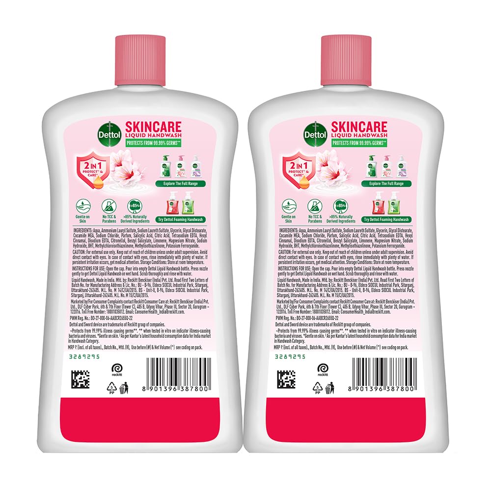 Dettol two bottles stacked illustrating the pack of two and value supply