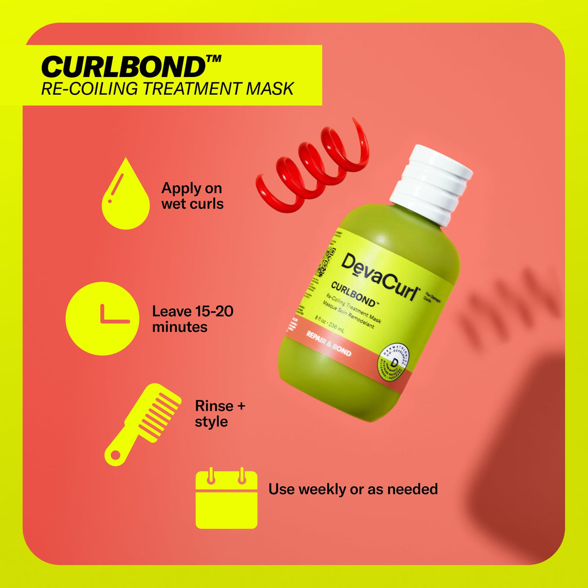 DevaCurl applying mask to damp curls for stronger, defined waves benefit
