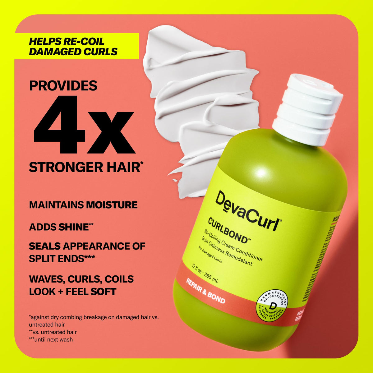 DevaCurl creamy conditioner texture close-up illustrating rich consistency for detangling