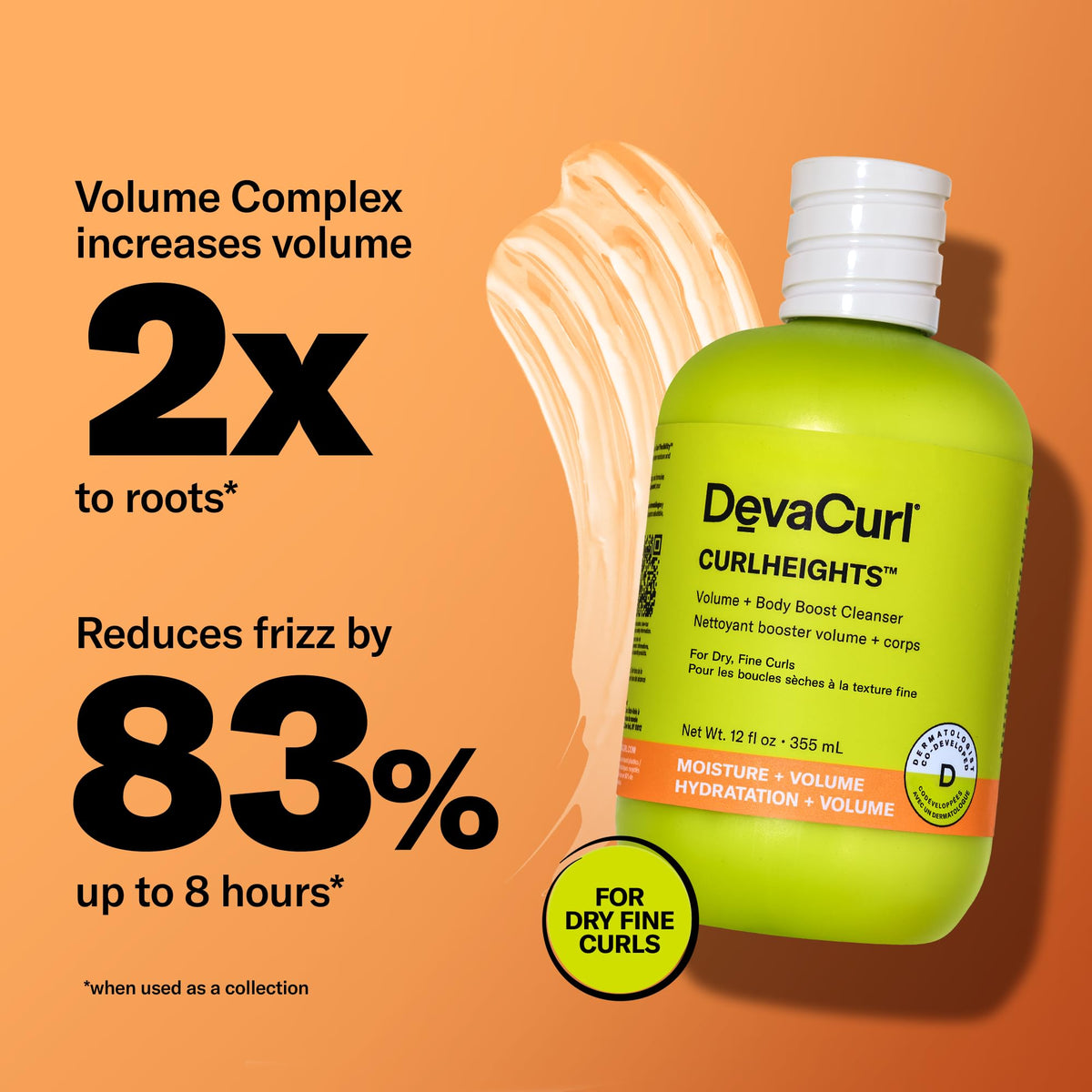 DevaCurl cleanser texture on hand illustrating lightweight lather and gentle cleanse