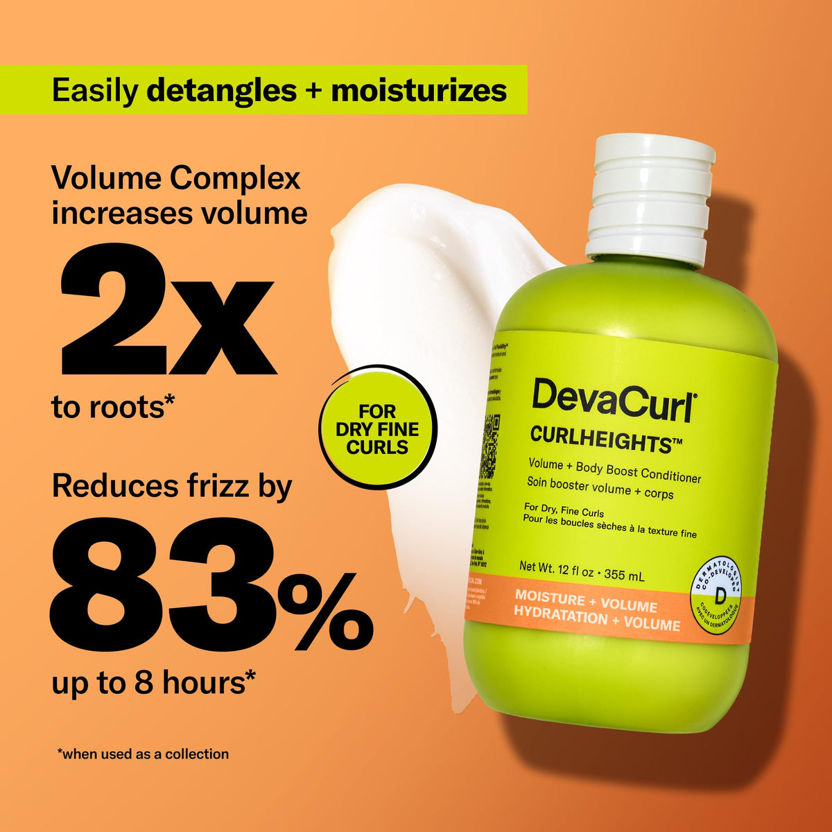 DevaCurl cream texture close-up illustrating smooth slip and detangling benefit