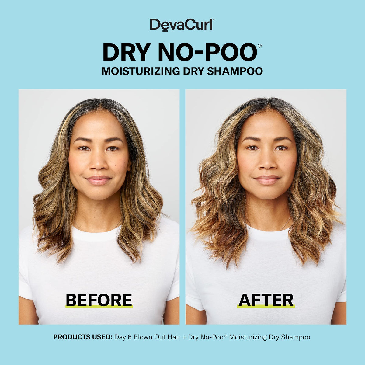 DevaCurl applied at roots to create lift, shows volume boost without residue