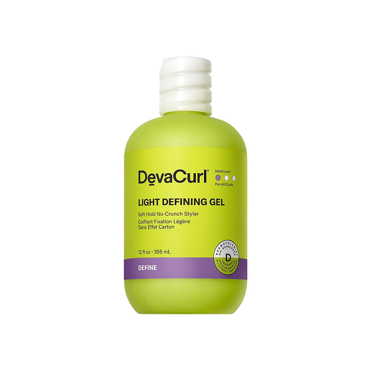 DevaCurl front packaging showing bright breeze bottle and clear product benefit
